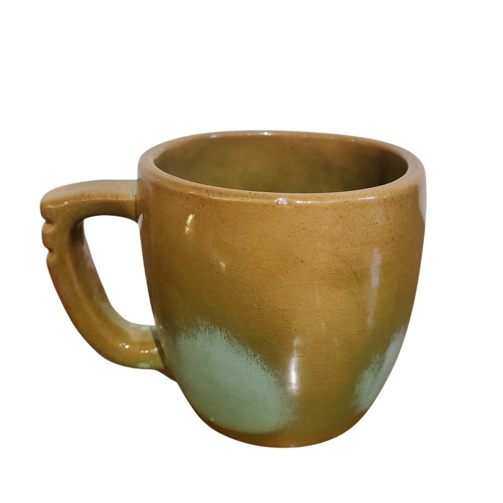 Vintage Frankoma Pottery Plainsman Prairie Green Mug 5C Coffee Tea Cup MCM